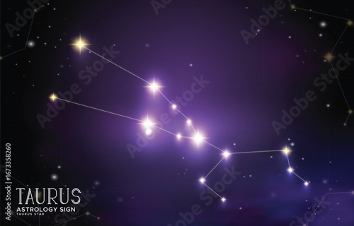 Realistic taurus  galaxy background  astronomy astrological