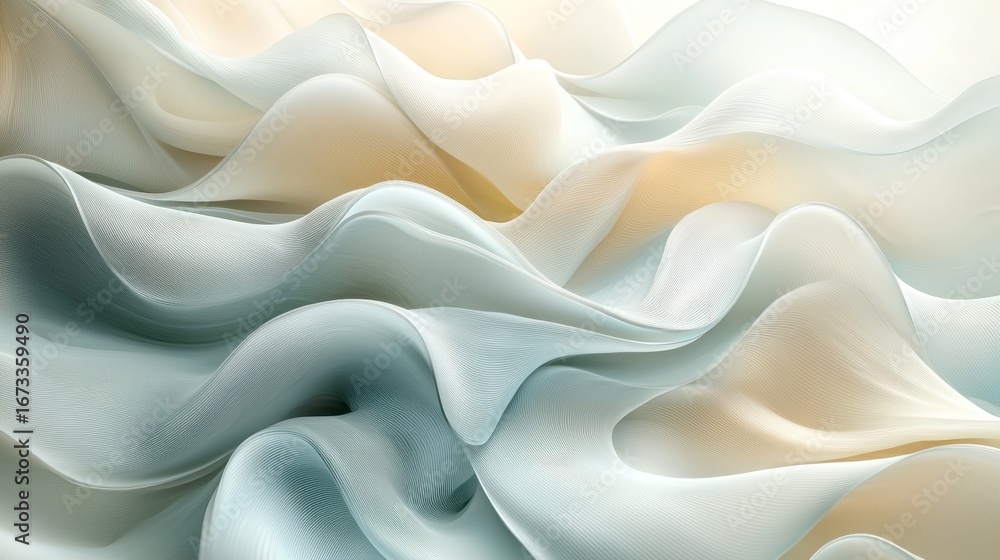 Obraz premium Abstract Flowing Waves of Light Fabric Colors in Soft Hues