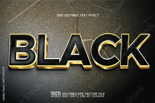 black gold editable text effect