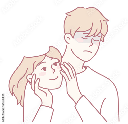 An intricate illustration that beautifully depicts the complex and profound human emotions of love and vulnerability