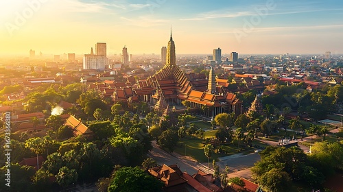 Phnom penh cambodia capital with historic temple and modern city image