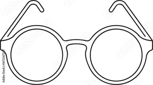 Vintage round eyeglasses outline classic style for vision correction