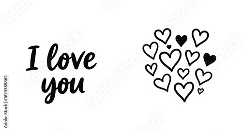 A heartwarming expression of love with hearts and sweet words