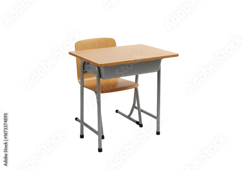 Classroom Desk and Chair Perfect for Education Resources School Projects and Learning Environments on transparent background