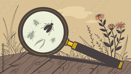 Magnifying Insects in Nature.