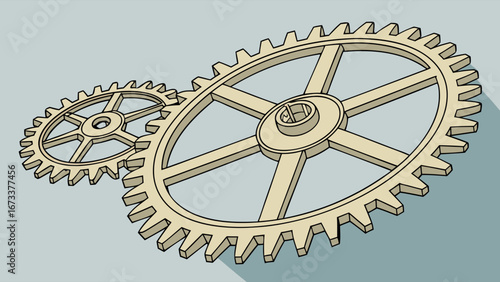 Engaged Gears in 3D View.