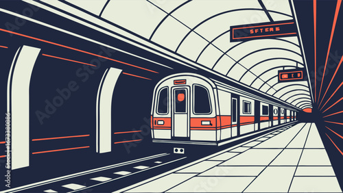 Underground Train Station Platform View.