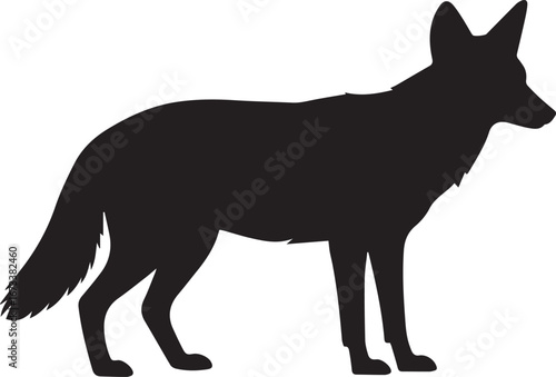 simple coyote silhouette icon for nature logos wildlife branding and conservation awareness vector art