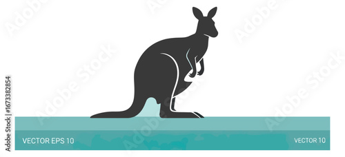 Kangaroo silhouette illustration graphic design