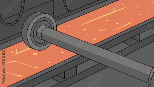 Illustration of molten metal processing.