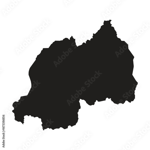 Rwanda Country Map Silhouette Vector