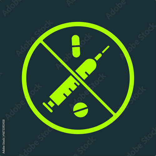 Drug abuse trendy useful vector Illustration design good colorful green background
