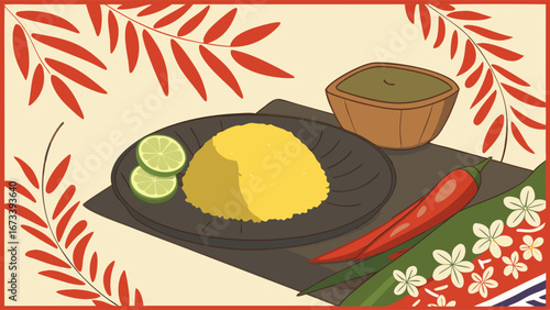 Aromatic Rice Dish with Garnish.