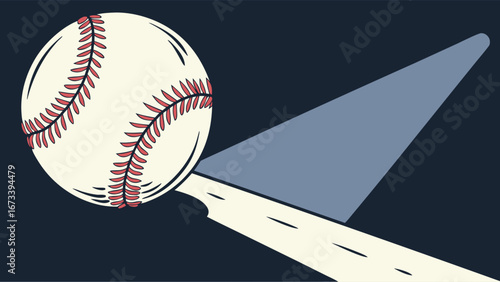 Baseball ball and bat graphic design sport illustration vector art game artwork.