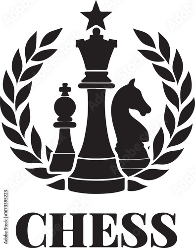 Chess Emblem – Strategic Game Silhouette Design