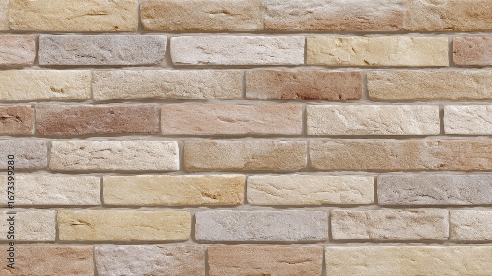 Fototapeta premium Textured brick pattern with varied earthy tones. Artificial intelligence image