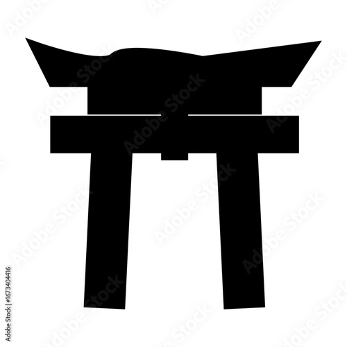 vector illustration of a torii gate building 