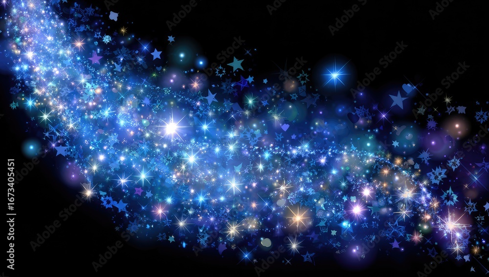 Obraz premium Blue Cosmic Light Trail