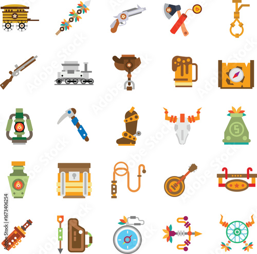 flat icon cowboy flat 