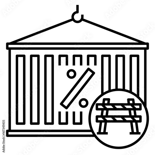 Trade tariff barrier icon outline style