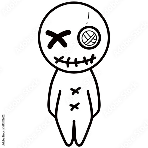 Skeleton and Voodoo in Halloween 
