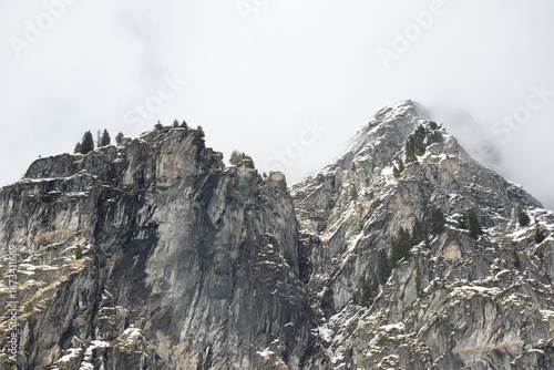 snow covered mountains in winter
