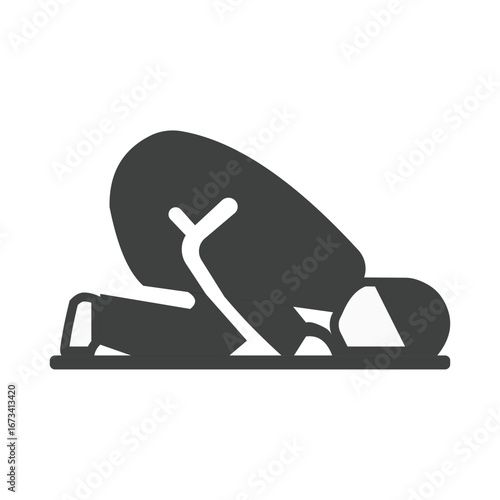 Sujud Icon. Pray, moslem, hajj. Stock Illustration
