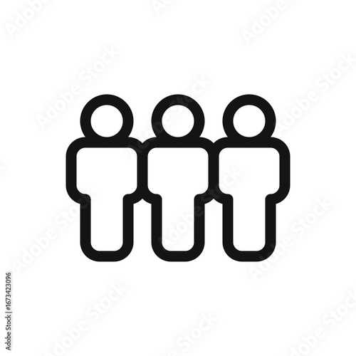 Queue outline icon, staff meeting line vector symbol with editable stroke