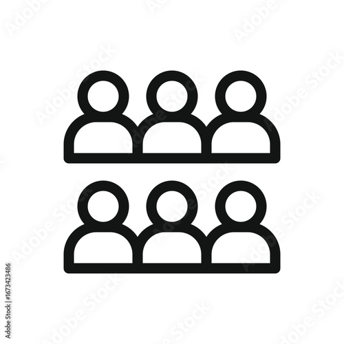 Crowd outline icon, people line vector symbol with editable stroke