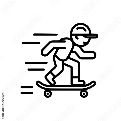 Skateboarder doing tricks vector icon illustration design for sports and recreation activities outdoor fun