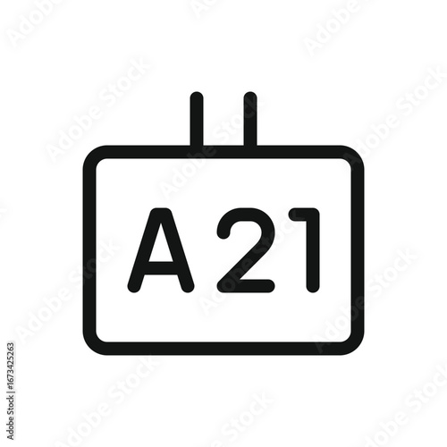 Queue digital information board outline icon, LED queuing display system line vector symbol with editable stroke