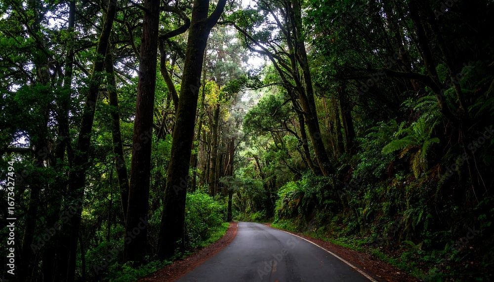 Obraz premium Lush forest road (1)