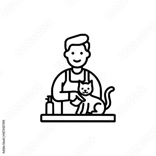 Cat grooming service professional groomer grooming cats pet care feline hygiene expert animal stylist service
