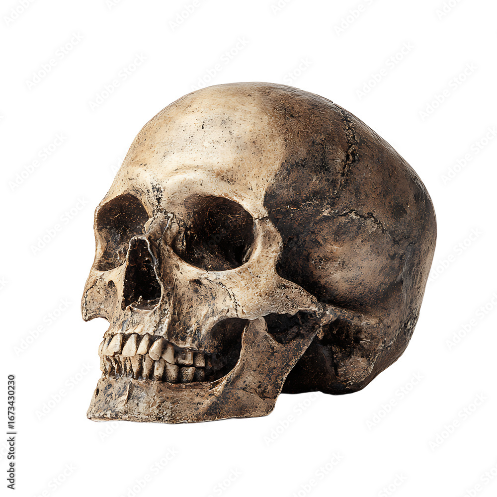 Obraz premium Detailed Anatomical Study: Human Skull Profile