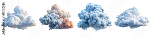Abstract Cloud Formations Set Against White Backdrop