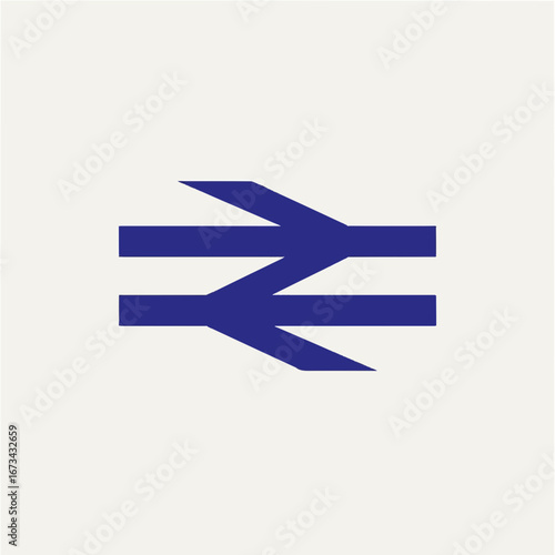 Modern railway symbol representing travel, transportation, and fast, efficient journeys