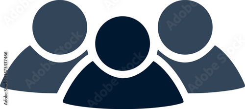 Abstract group of three silhouetted people icons representing teamwork collaboration community togetherness vector