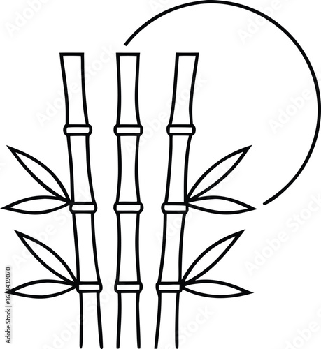 Japanese Culture. Harvest Moon. bamboo grove icon