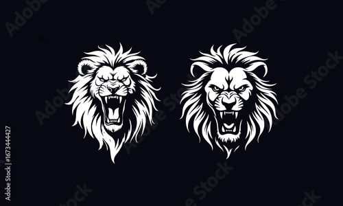 Aggressive Lion Head Vector – Perfect for Tattoos and Logos