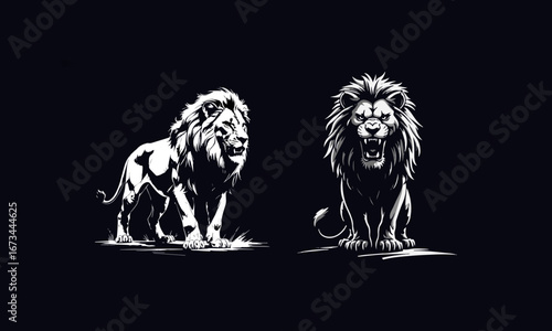 Aggressive Lion Head Vector – Perfect for Tattoos and Logos
