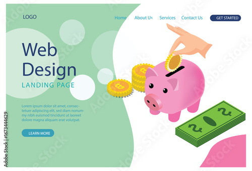 Isometric Online banking modern flat design . Electronic bank and people concept. Landing page template. Conceptual isometric vector illustration Suitable for Diagrams, Infographics, Game Asset
