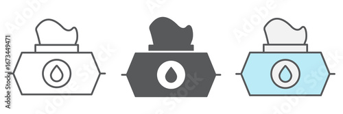 Wet wipes line icon, hygiene and disinfection, wet tissue pack sign vector graphics, editable stroke linear icon