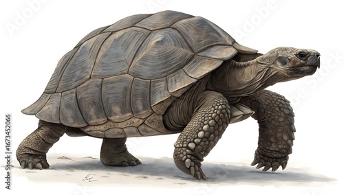 Wallpaper Mural A large tortoise walking on a light colored surface Torontodigital.ca