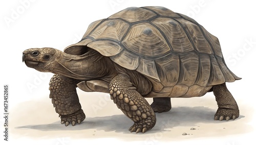 Wallpaper Mural A tortoise walking on a white surface drawing Torontodigital.ca