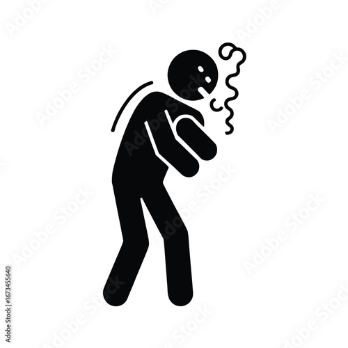 Vector art of person coughing or gasping