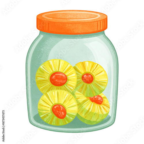 Yellow floral treats in a glass jar