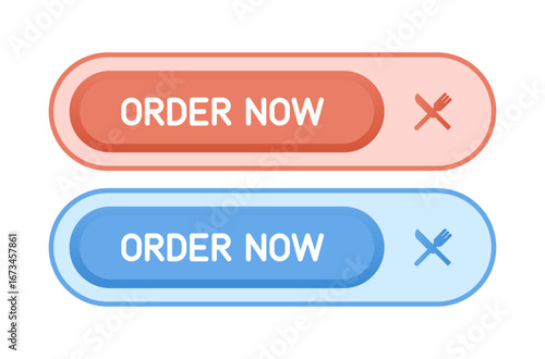CTA buttons with text: Order now and cutlery icon.