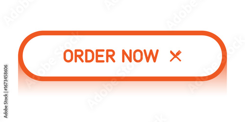 Red CTA button with text: Order now and cutlery icon.