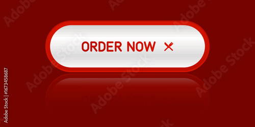 Red CTA button with text: Order now and cutlery icon.