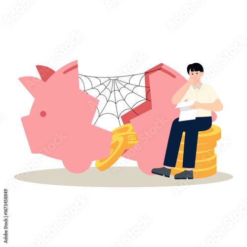 Bankrupt businessman Illustration